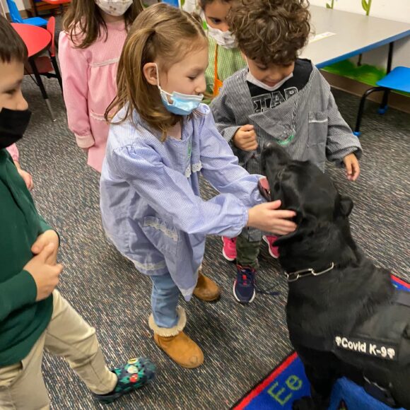 Visit from Bristol County Sheriff’s COVID-19 detector dogs