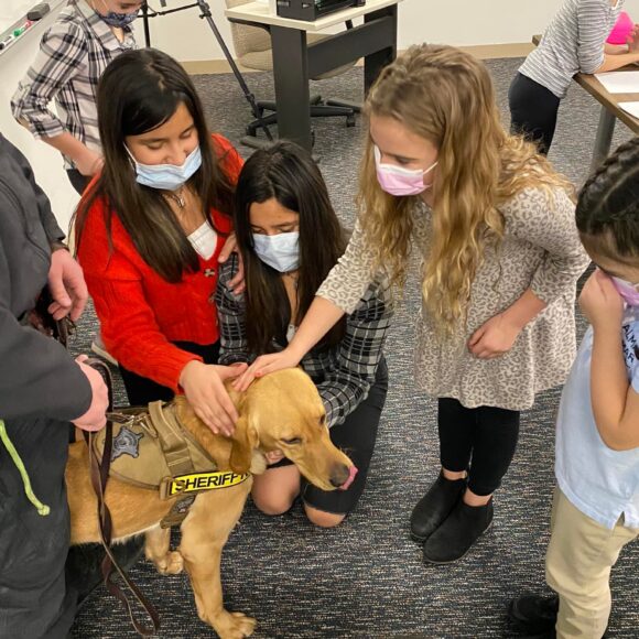 Visit from Bristol County Sheriff’s COVID-19 detector dogs