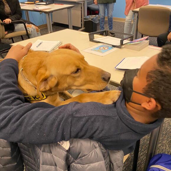 Visit from Bristol County Sheriff’s COVID-19 detector dogs