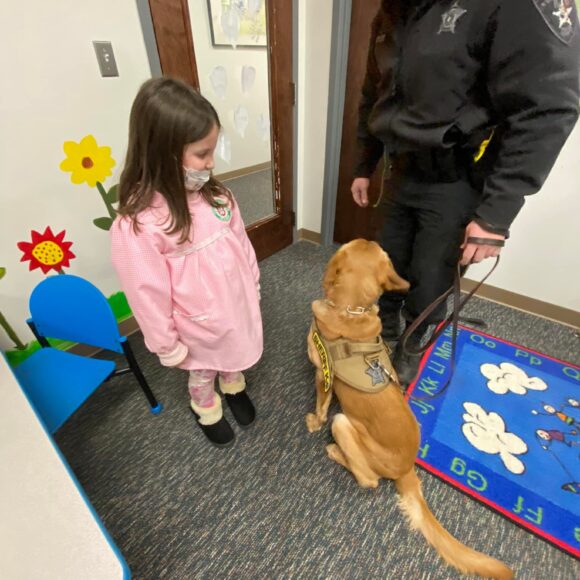 Visit from Bristol County Sheriff’s COVID-19 detector dogs