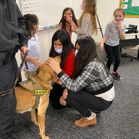 Visit from Bristol County Sheriff’s COVID-19 detector dogs