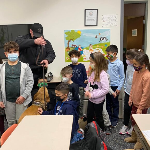 Visit from Bristol County Sheriff’s COVID-19 detector dogs