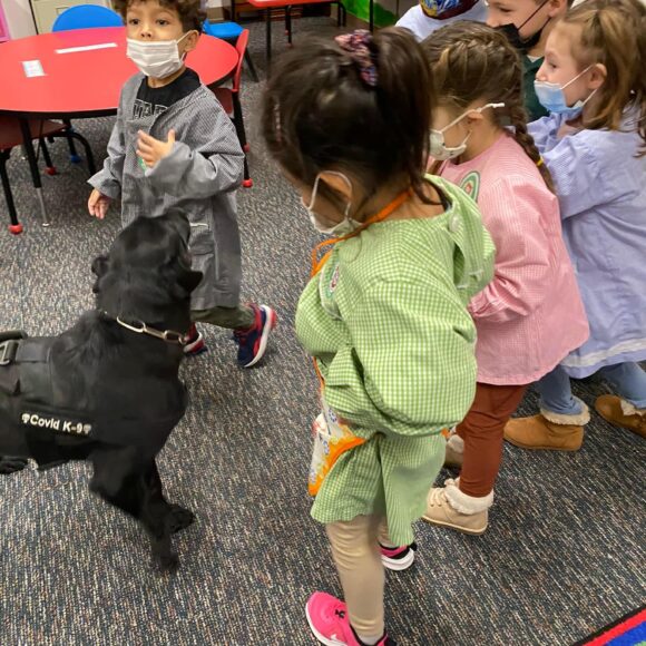 Visit from Bristol County Sheriff’s COVID-19 detector dogs