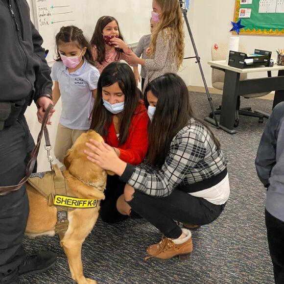 Visit from Bristol County Sheriff’s COVID-19 detector dogs
