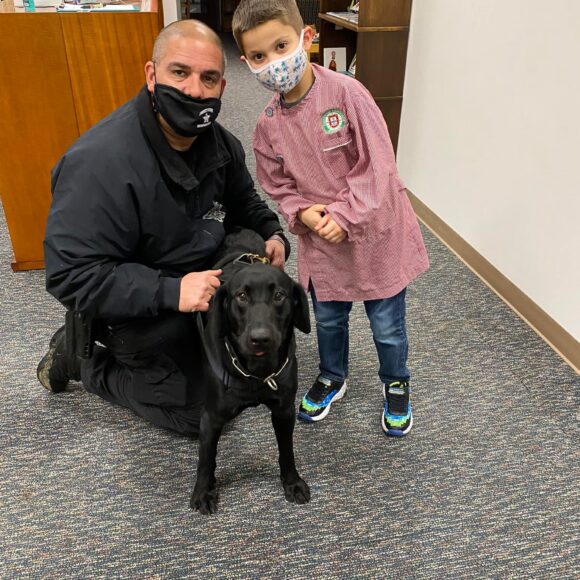 Visit from Bristol County Sheriff’s COVID-19 detector dogs