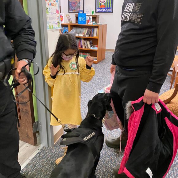 Visit from Bristol County Sheriff’s COVID-19 detector dogs
