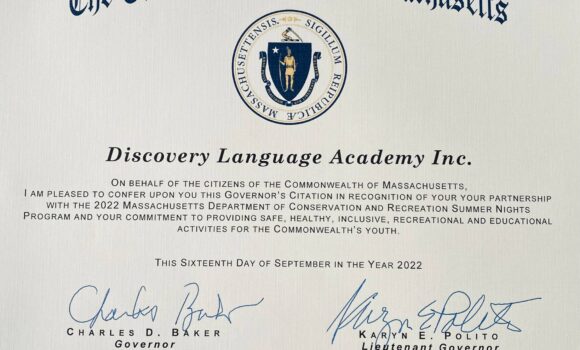 Discovery Language Academy Recognized by the State of Massachusetts 2022