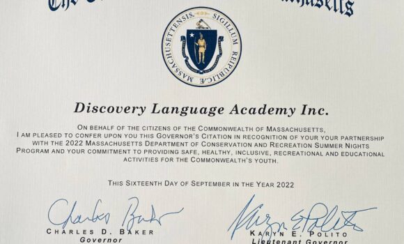 Discovery Language Academy Recognized by the State of Massachusetts 2022 Discovery Language Academy Recognized by the State of Massachusetts 2022